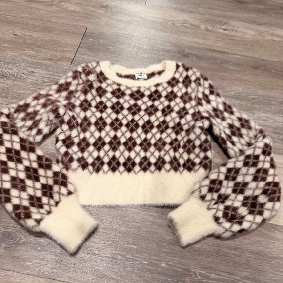 Summers Best Aritizia Brown Diamond Cropped Sweater 2xs - Picture 2 of 4